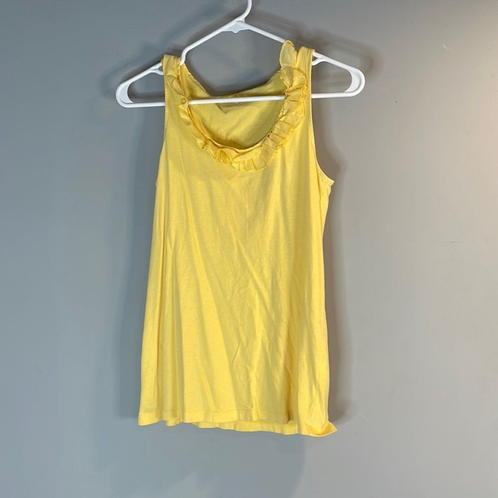 Yellow Ruffle Scoop Neck Tank Top